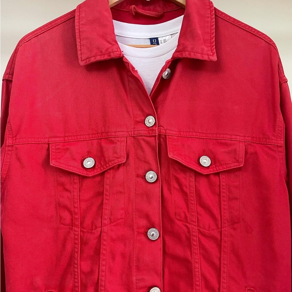 Bershka Red hot Denim jacket for men’s & Women’s - Picture 2 of 5